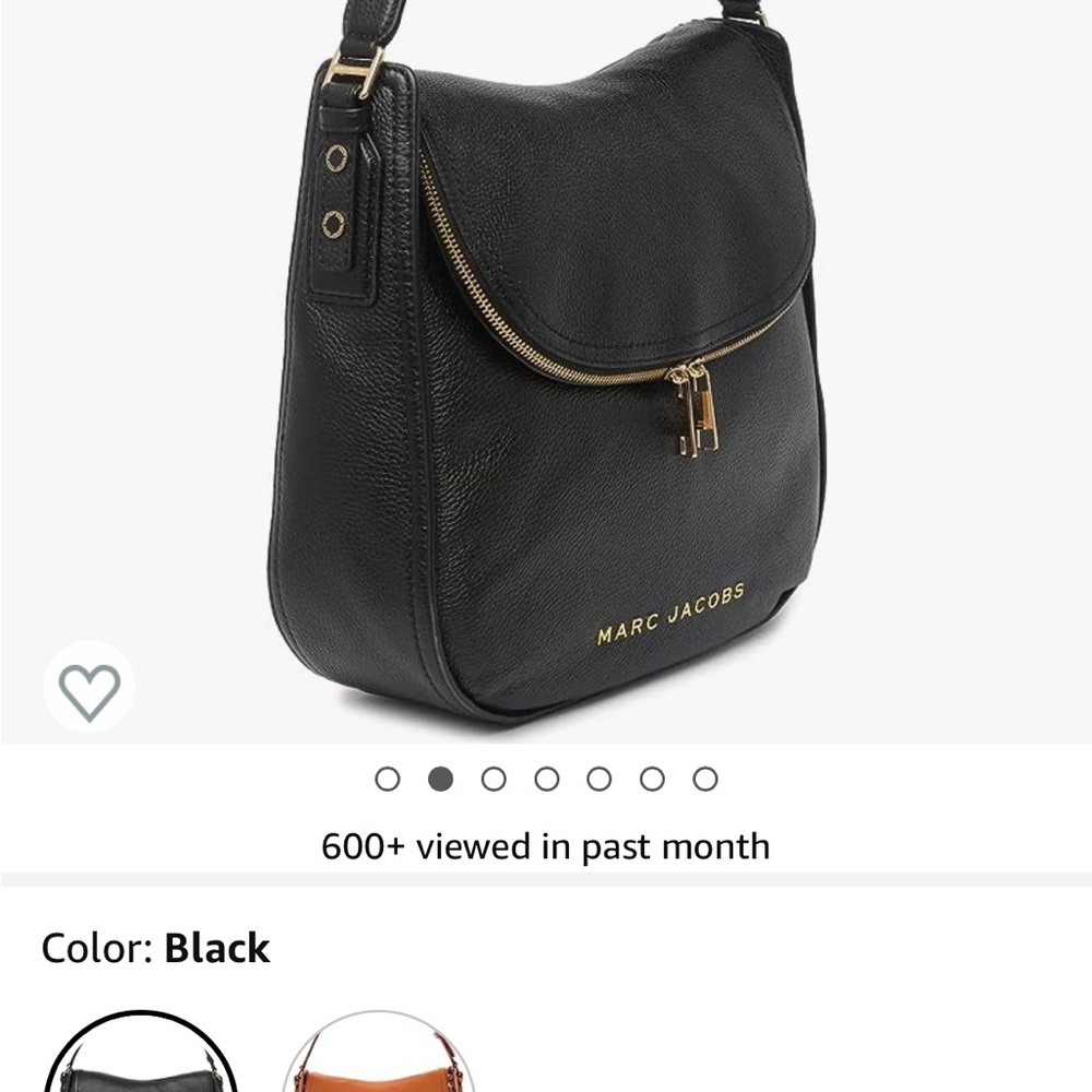 NWT, Marc Jacobs, black leather hobo bag